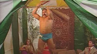 The Iron Sheik shows his club swinging skills