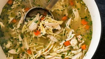 Chicken Soup and Cheesy Bread